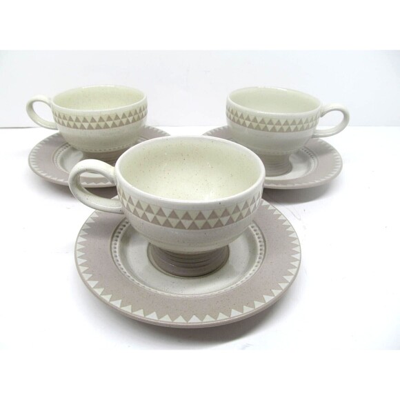Mikasa Stone Craft "Ventura" Set Of 3 Cups And 3 Saucers - Picture 8 of 8